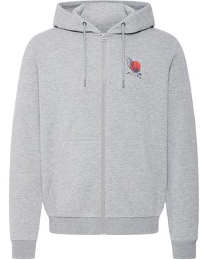 Blend Kapuzensweatjacke Bhjapa Backprint - Grau