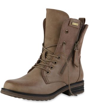 VAN HILL Schnürstiefelette 'Bianca' - Braun