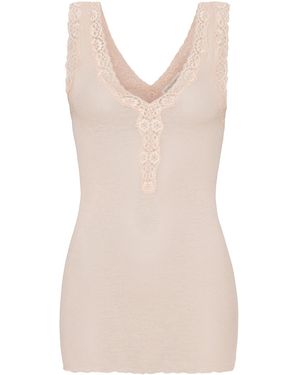 Seamless Basic Top Lacey - Natur