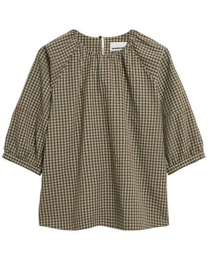 ARMEDANGELS Bluse Vichy Seersucker - Natur
