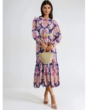 Msn-Collection Midi Kleid - Weiß
