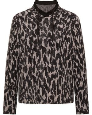 Cecil Langarm Shirt Mit Fake-Kapuze - Schwarz