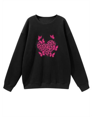 GORHEY Sweatshirt Leopard Heart - Schwarz