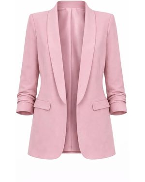 Worldclassca Blazer Damen Blazer 3/4 Arm Mit Raffung - Pink