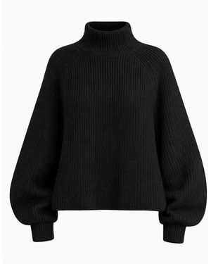 Worldclassca Oversizepullover Oversized Strickpullover Mit Stehkragen - Schwarz