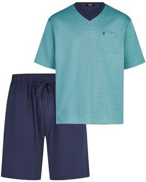 Hajo Pyjama Kurz Klima Light - Blau