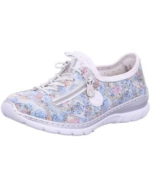 Rieker Sneaker Low Schnürschuh Damen L3252-91 Echtleder - Blau