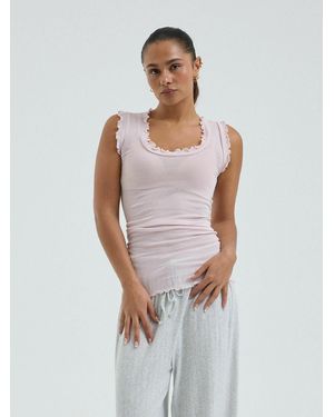 Seamless Basic Top Flounce - Weiß