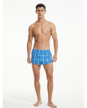 SEOBEAN Boxershorts Baumwolle Checkered Boxershort - Blau