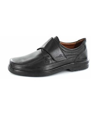 Sioux Hausschuh Sportlicher Slipper Herren Parsifal Echtleder - Schwarz