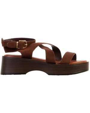Super Mode Sandale Joalice Sandalen Mit Keilabsatz Zum Hineinschlüpfen - Braun