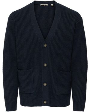 Only & Sons Strickjacke Onsframe - Blau