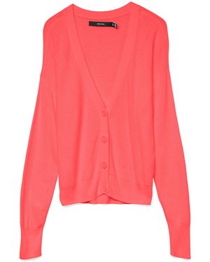 Vero Moda Strickjacke VMNEWLEXSUN LS SHORT V-NECK CAR GA NOOS - Rot