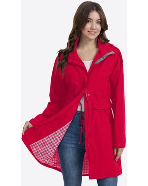 ATLASLAVA Outdoorjacke Regenmantel Damen Wasserdicht Windbreaker Outdoor Jacket - Rot