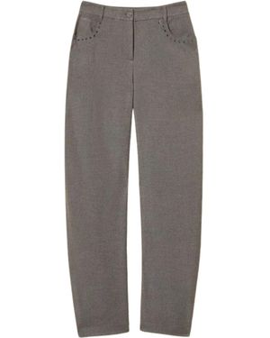 Twinset Hose Flannel Balloon Trousers - Grau
