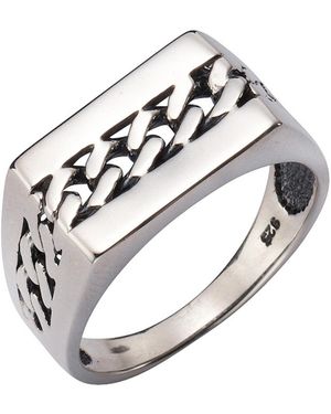 Firetti Ring Mit Panzerkettengliederung - Mettallic