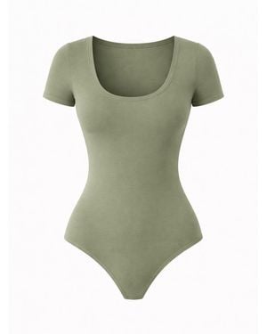 LEAFLETIC Body Short Sleeve U-Neck Bodysuit - Grün