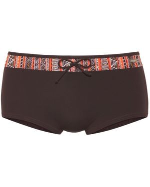 Buffalo Bikini-Hotpants Mit bedrucktem Kontrasteinsatz - Braun
