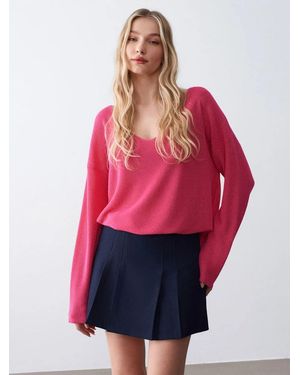Dilvin Pullover Pullover - Rot
