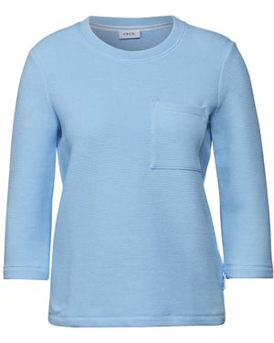 Cecil Kurzes Strukturshirt - Blau