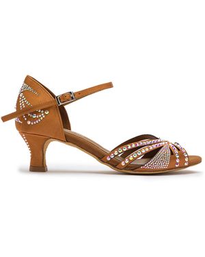 Dancing Queen Riemensandale Sparkle Shine - Braun