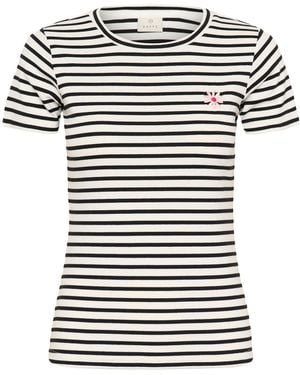 Kaffe T-Shirt Kaliddy Flower - Schwarz