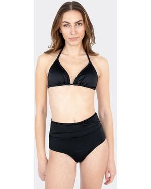 MYLILY Bikinihose Perioden Bikini Hose High Waist Twist - Schwarz