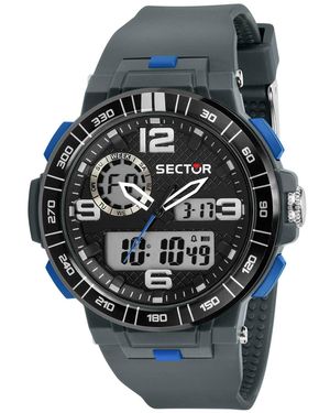 Sector Digitaluhr 'ex-28 46mm digital grey strap' - Blau