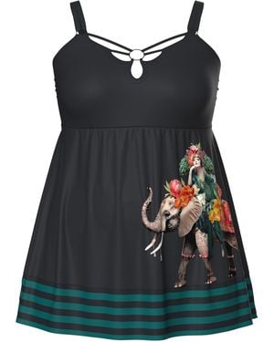 Ulla Popken Badeanzugkleid - Schwarz