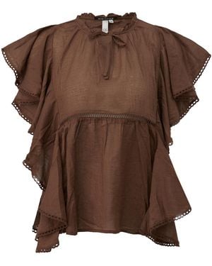 QS Bluse - Braun
