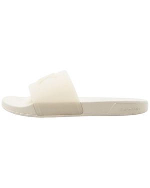 Calvin Klein Pantolette Embossed Monogam - Weiß