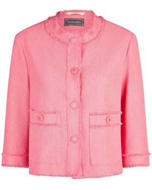 White Label Kastenjacke Mit Fransen, Länge Gr 38: 54 Cm - Pink