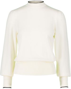 Zero Pullover mit kontrastpaspel - Weiß