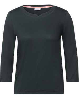 Cecil Jersey Shirt Im Tunika-Look - Schwarz