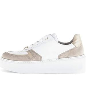 Gabor Schnürschuh Sneaker Damen 66.485.53 Rauleder - Weiß