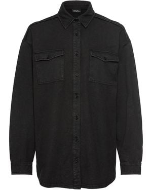 Buffalo Blusenshirt Loungeshirt im Used-Look, Loungewear - Schwarz