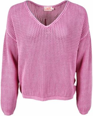 LIKS. Munich Pullover Strickpullover Aus Baumwolle Mit Lochmuster - Pink