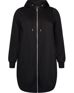 Zizzi Sweatjacke Flamela - Schwarz