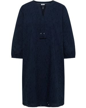 Cecil Knielanges Kleid Mit 3/4-Arm Und Stickerei - Blau