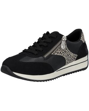 Rieker Sneaker Schnürschuh, Halbschuh, Freizeitsneaker Mit Kontrastdetails - Schwarz