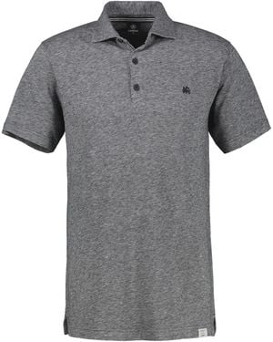Lerros Poloshirt Aus Baumwoll-Leinen-Mix - Grau
