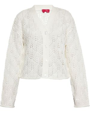 swirly Strickjacke - Weiß