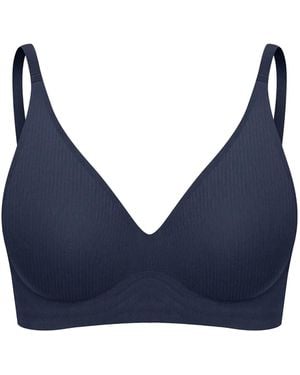 cfab Bh Rib Comfort Push-Up Bh - Blau