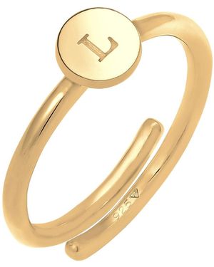 Elli Jewelry Ring Initial, Buchstabe - Mettallic