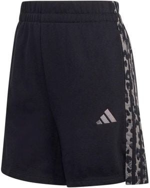 adidas Sportshorts Seasonal Essentials 3-Stripes Animal Print - Blau
