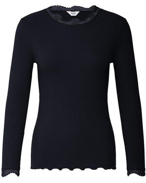 Oxmo Langarmshirt Oxnsuna Lace - Blau