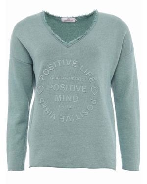 Zwillingsherz Sweatshirt Positive Mind - Grün