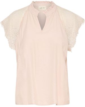 Cream Bluse 'Nola' - Pink