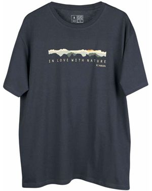 NIKIN T-Shirt Treeshirt Mountain Panorama - Blau