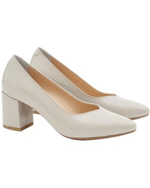 Desa Slingpumps Damen-Pumps Aus Lackleder Mit Blockabsatz - Natur